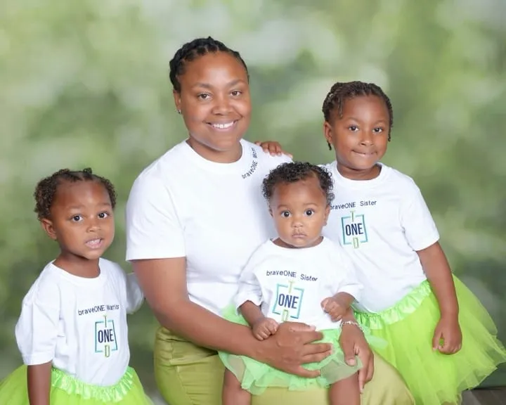 Brandi with her family, the founding family behind braveONE