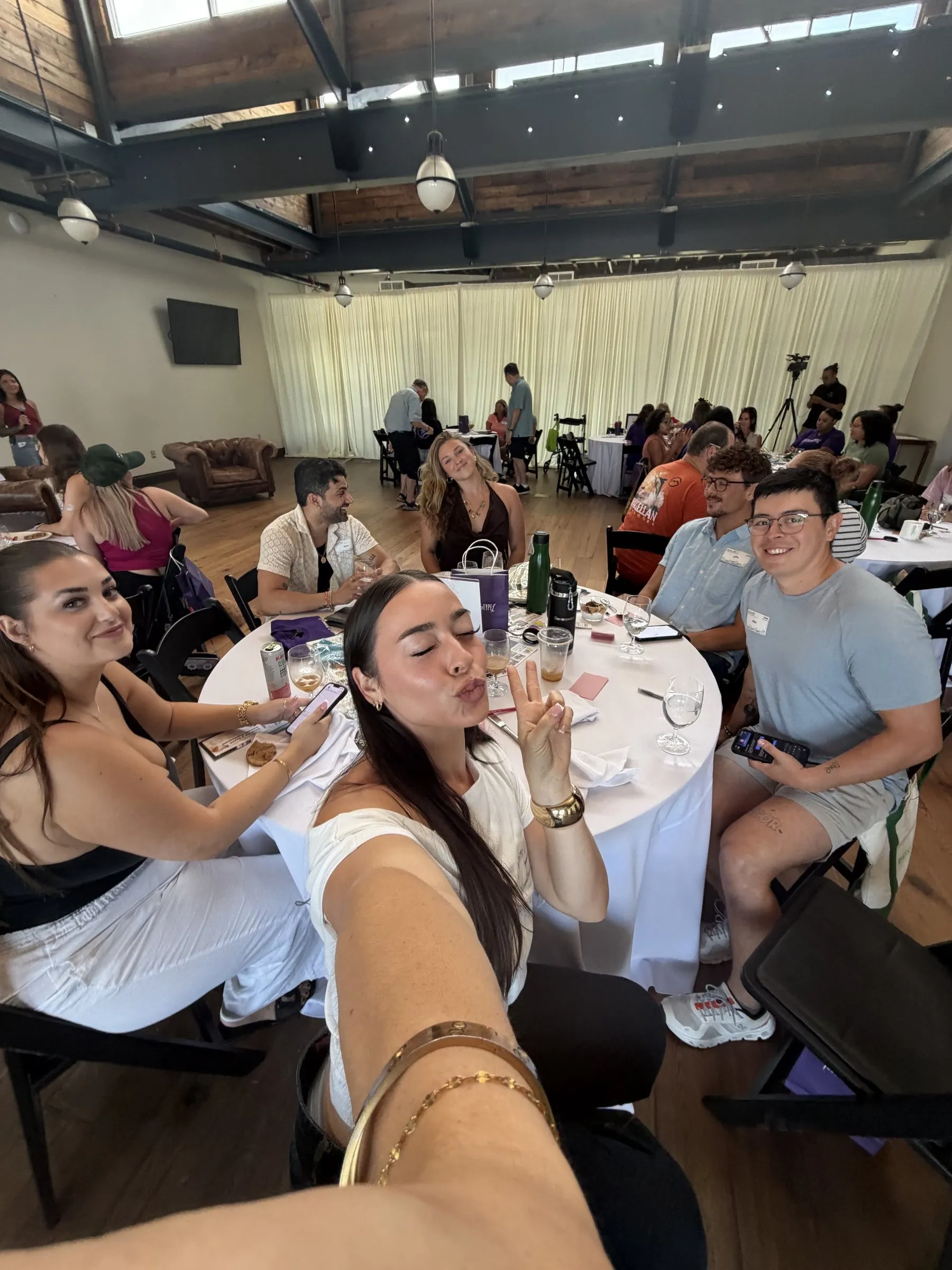 braveONE mentors together at a community dinner