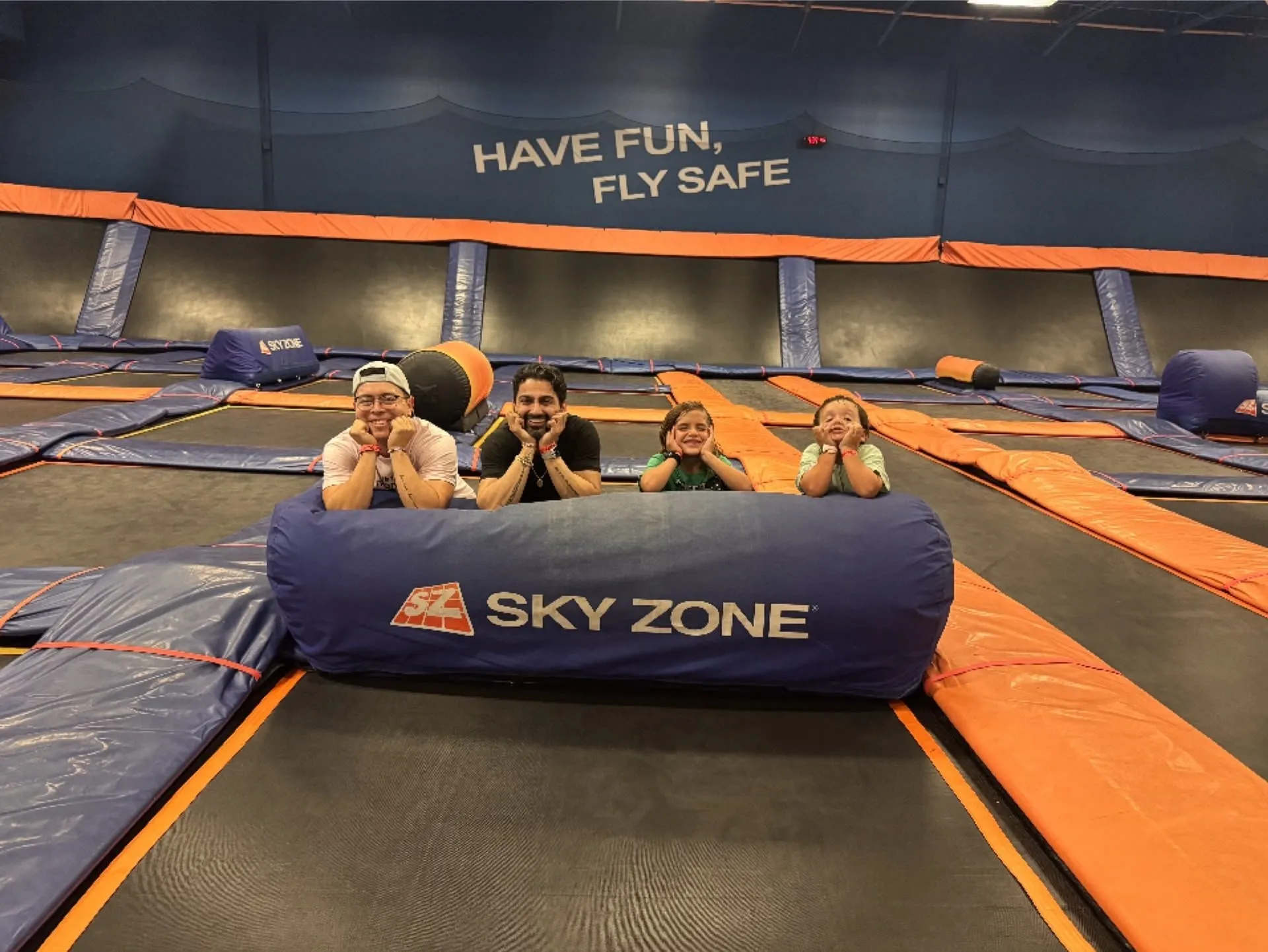 braveONE mentors and mentees together at a trampoline park