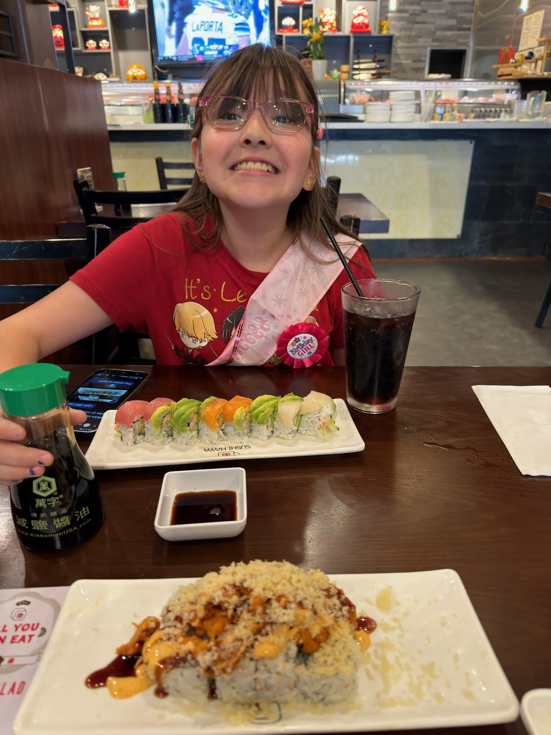 A mentee enjoying a sushi dinner out